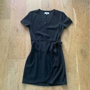 Madewell Black Faux Wrap Dress